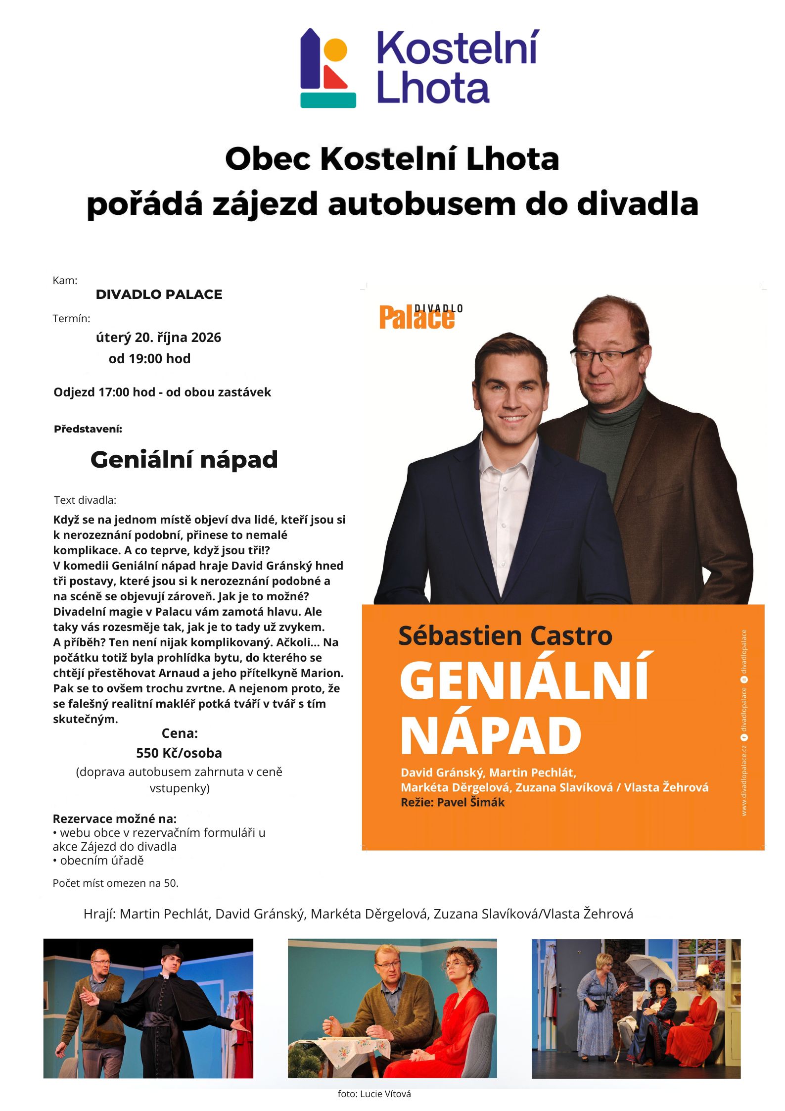 Zájezd do divadla na představení Geniální nápad