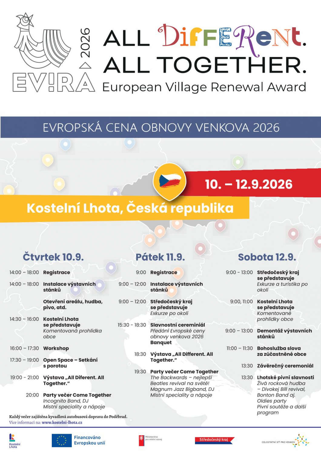 Vyhlášení Evropské ceny obnovy venkova v Kostelce a Slavnosti piva