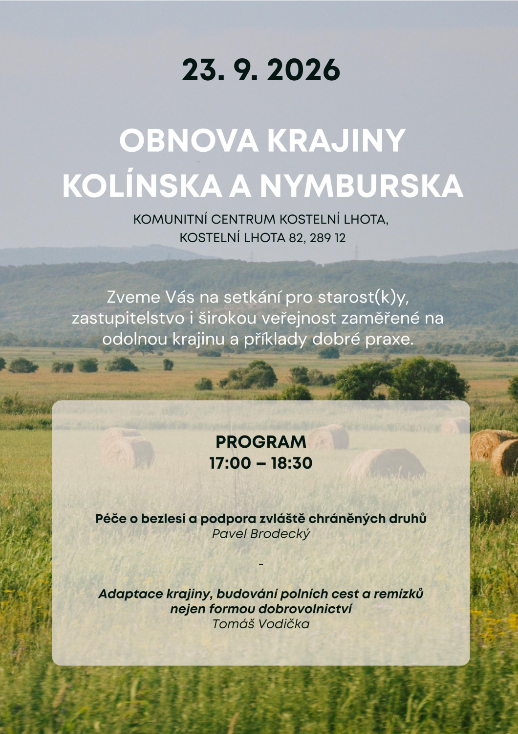 Obnova krajiny Kolínska a Nymburska - diskuse v komunitku